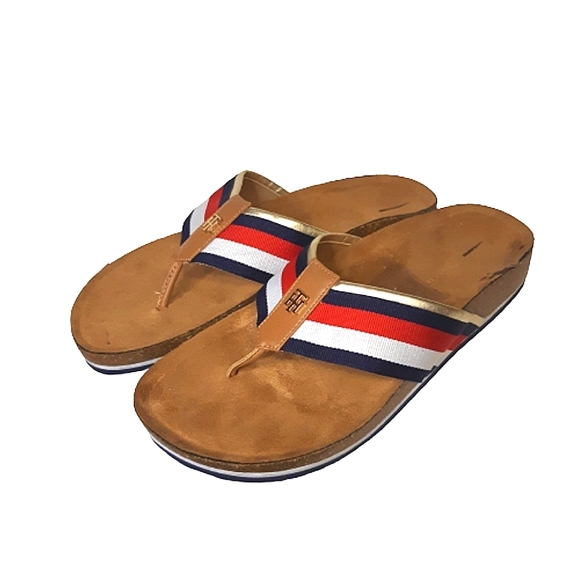 Tommy Hilfiger Grayce Cork Thong Slide Sandal with Stripes Flip Flop - Picture 7 of 10